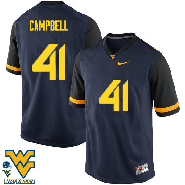 NCAA Men's Jonah Campbell West Virginia Mountaineers Navy #41 Nike Stitched Football College Authentic Jersey TZ23Q88AH